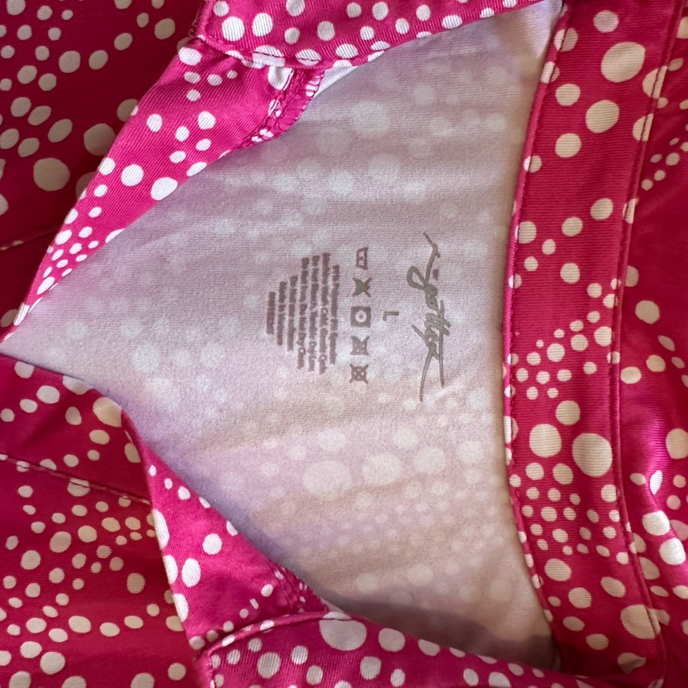 Gottex Pink and White Polka Dot Dress